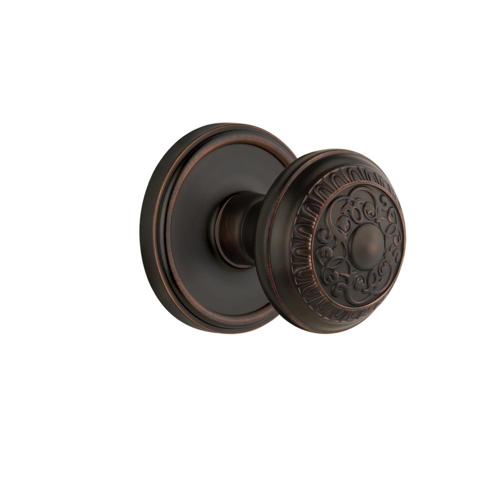 Grandeur by Nostalgic Warehouse GEOWIN Privacy Knob - Georgetown Rosette with Windsor Knob in Timeless Bronze
